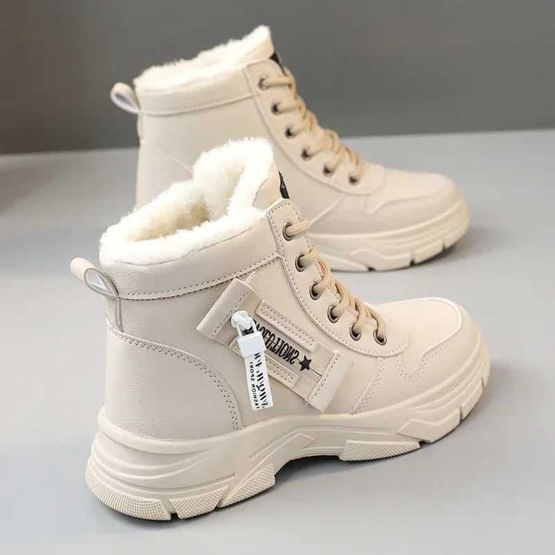 High Top Sneakers Women Casual Plush Lined Winter Shoes Stylish 3