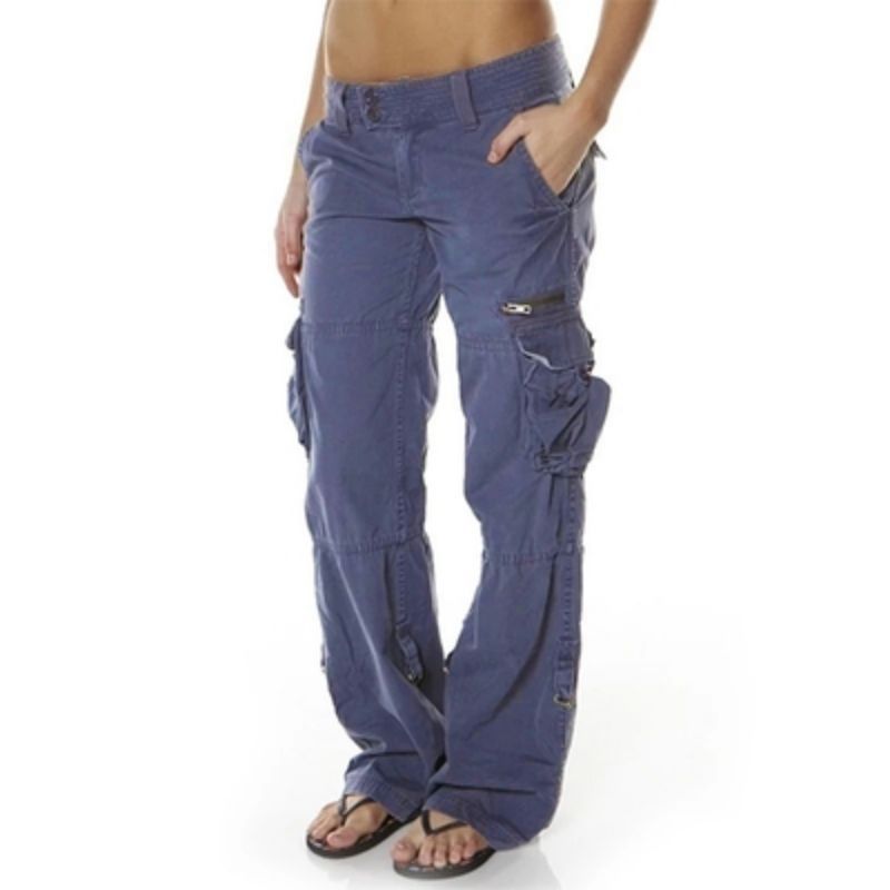 High Waist Black Cargo Pants for Women with Utility Pockets and Drawstring Waist 5