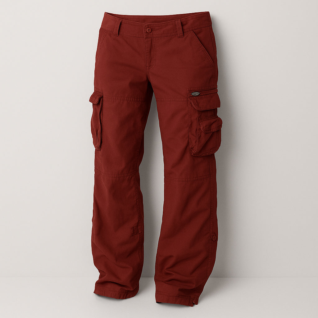 High Waist Cargo Pants for Women - Relaxed Fit with Utility Pockets in Neutral Tones 2