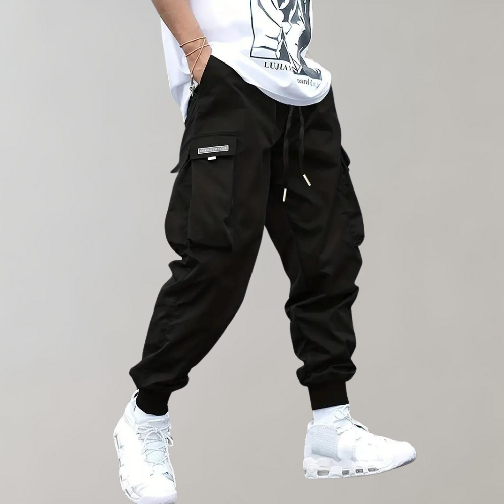 High Waist Mens Cargo Pants with Utility Pockets - Relaxed Fit Urban Trousers 5