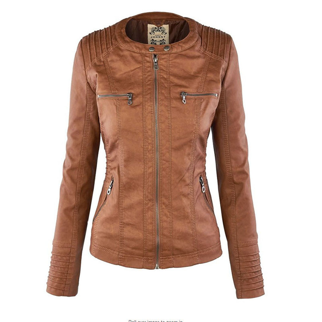 Hooded Leather Jacket Women Stylish PU Leather Autumn Winter Trend 1