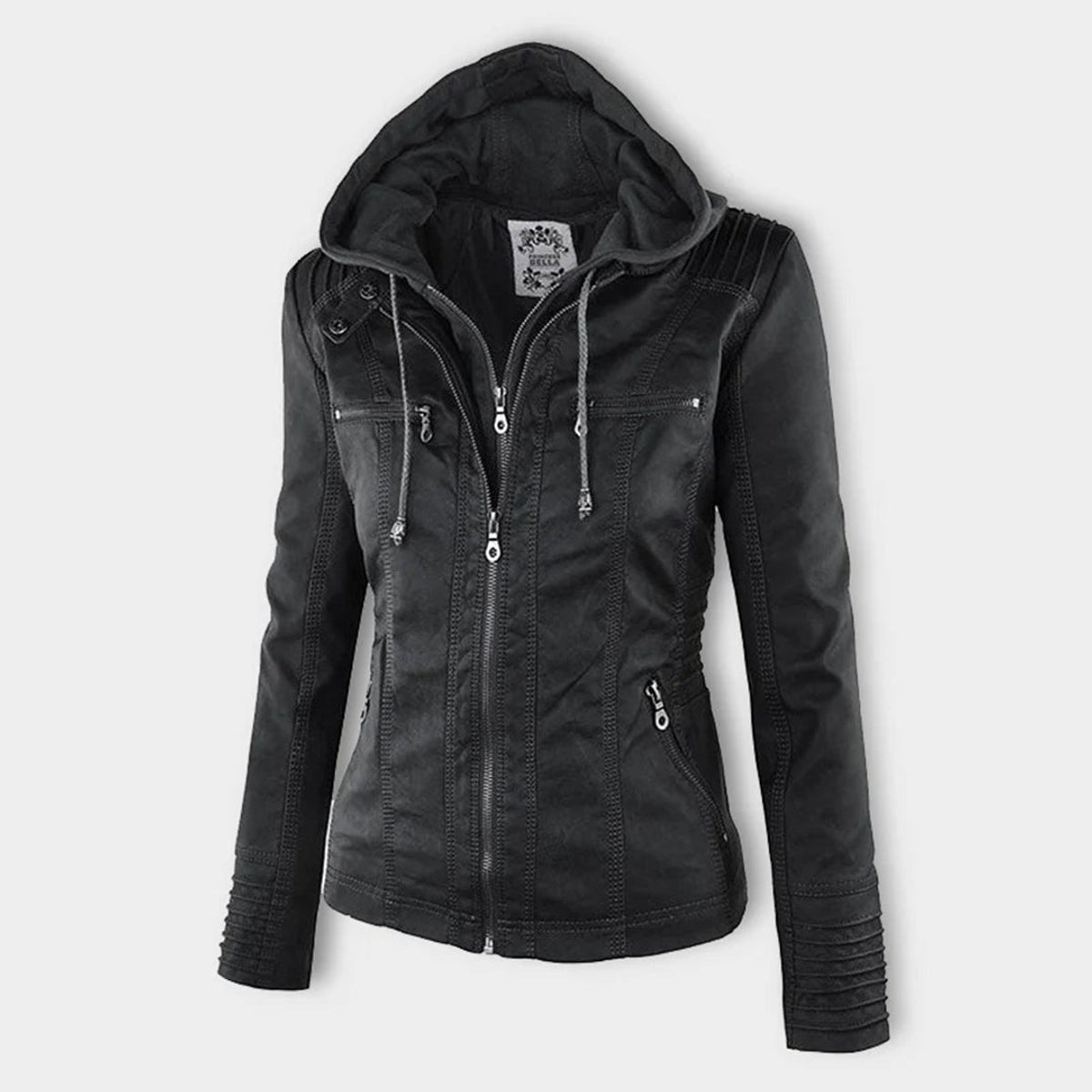 Hooded Leather Jacket Women Stylish PU Leather Autumn Winter Trend 3