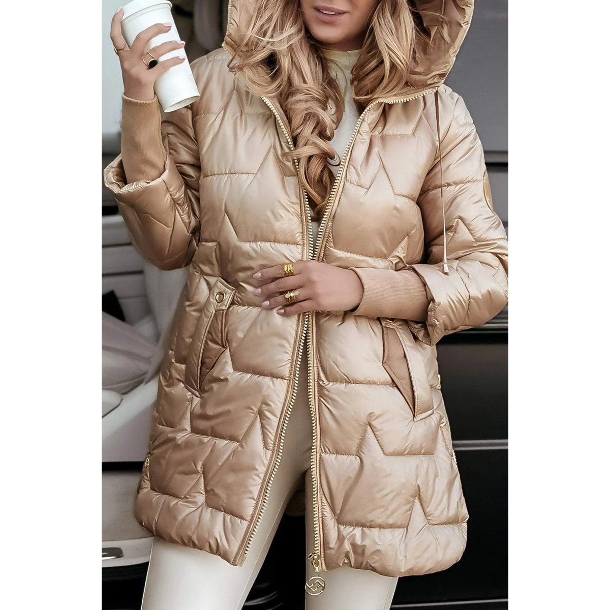 Hooded Puffer Jacket Women Quilted Warmth Stylish Design Casual Fall Fashion 6