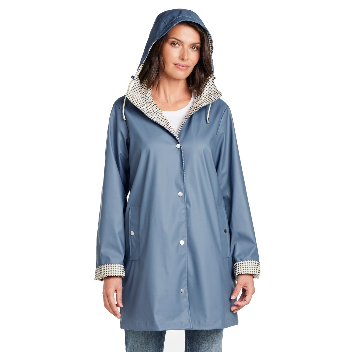 Hooded Rain Slicker Women's Lightweight Water-Resistant Spring Style 2