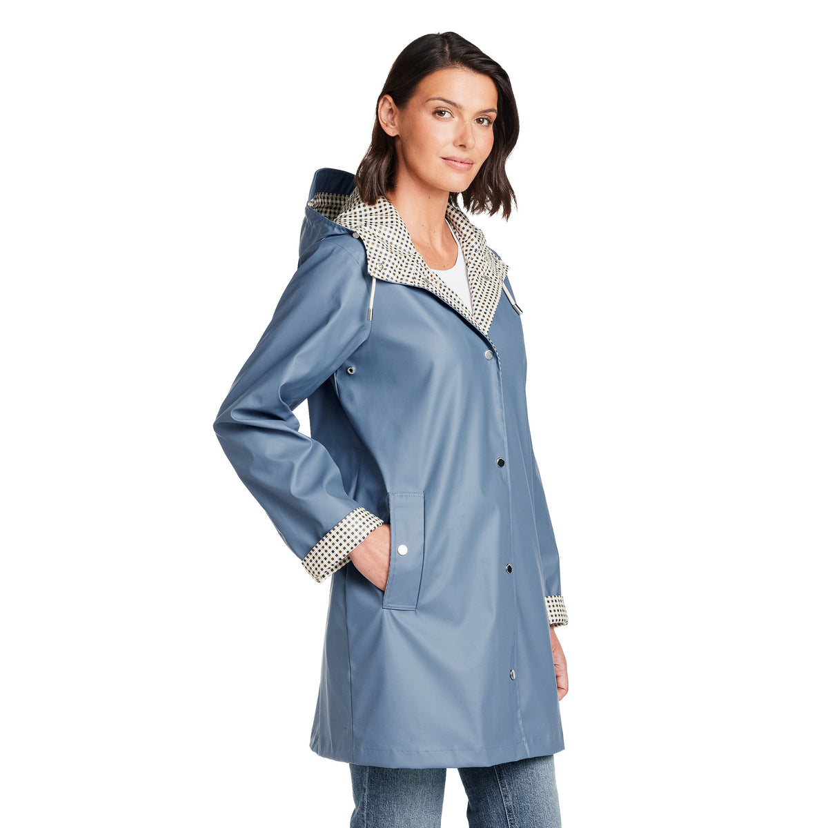 Hooded Rain Slicker Women's Lightweight Water-Resistant Spring Style 4