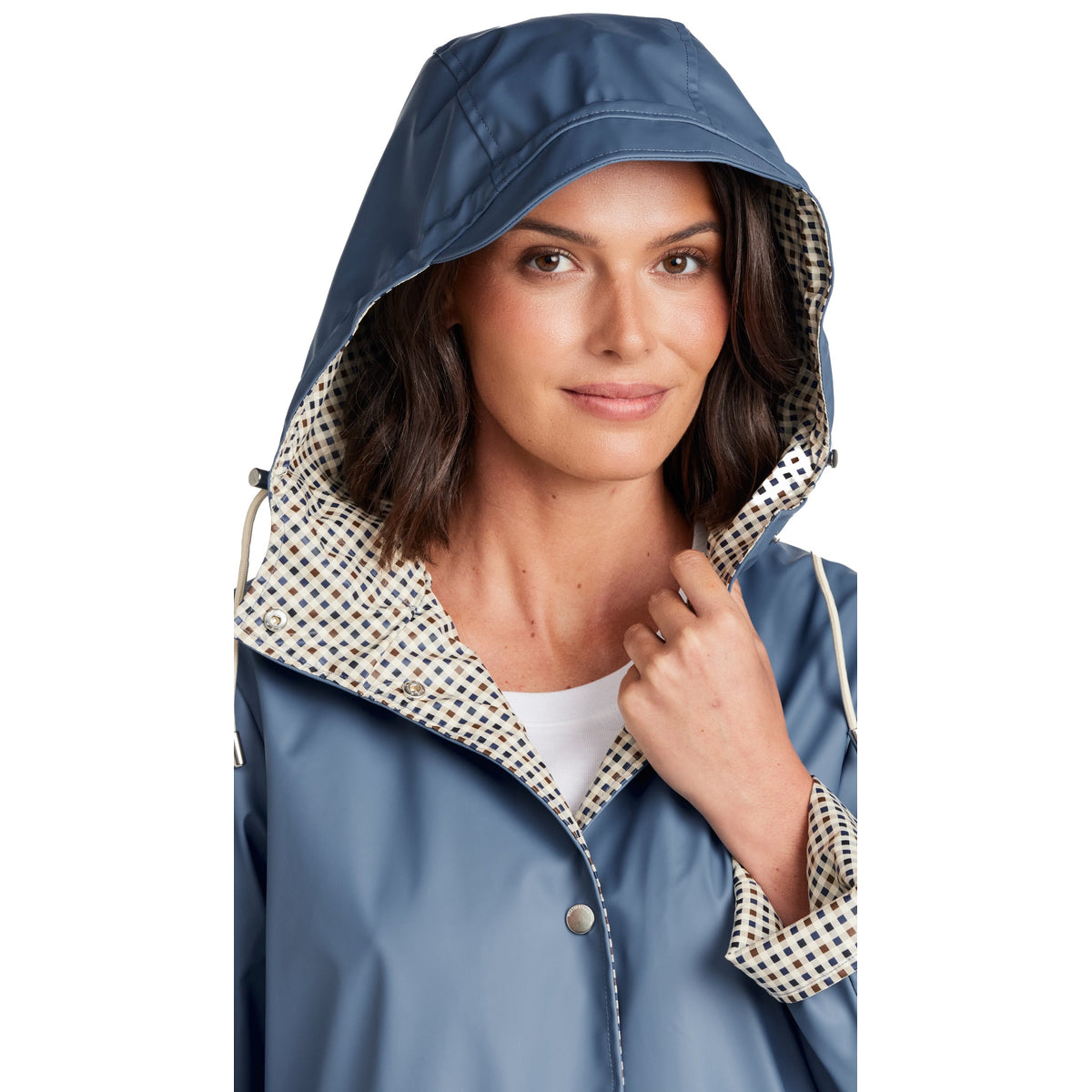 Hooded Rain Slicker Women's Lightweight Water-Resistant Spring Style 7