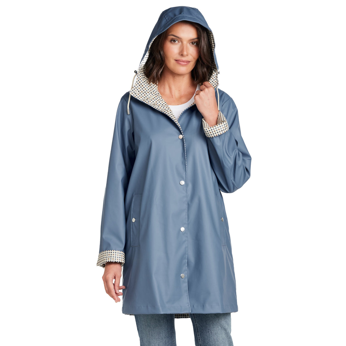 Hooded Rain Slicker Women's Lightweight Water-Resistant Spring Style 8