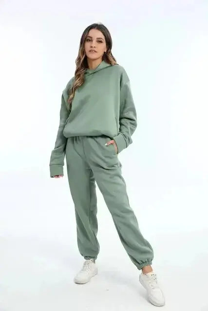 Hoodie and Sweatpants Set Women Casual Sporty Outfit Comfortable Chic 1