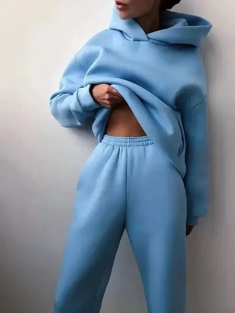 Hoodie and Sweatpants Set Women Casual Sporty Outfit Comfortable Chic 11