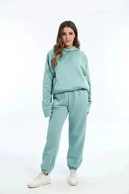 Hoodie and Sweatpants Set Women Casual Sporty Outfit Comfortable Chic 2