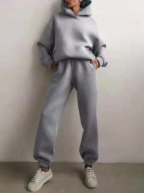Hoodie and Sweatpants Set Women Casual Sporty Outfit Comfortable Chic 4