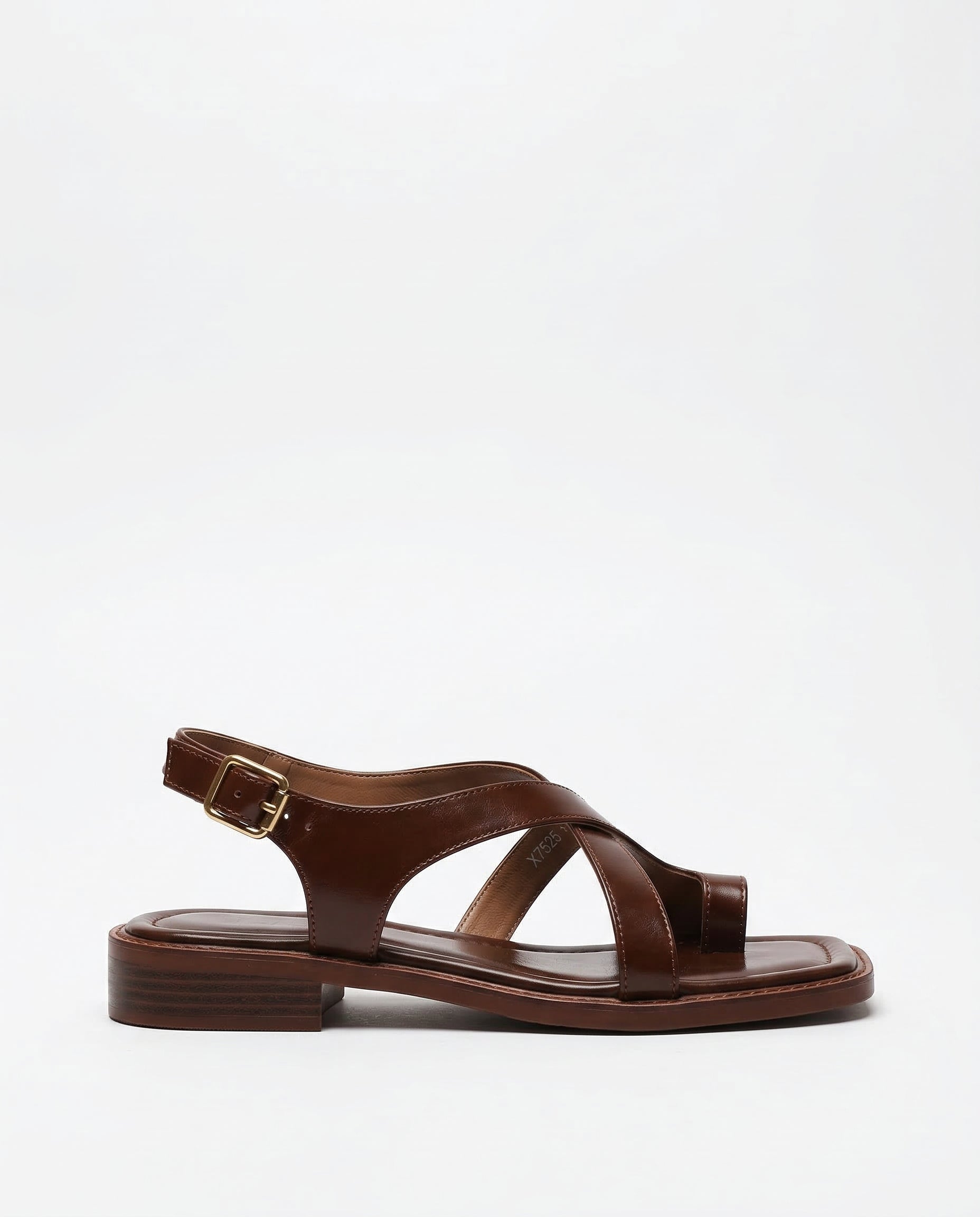 Italian Leather Cross Sandals with Adjustable Straps 0