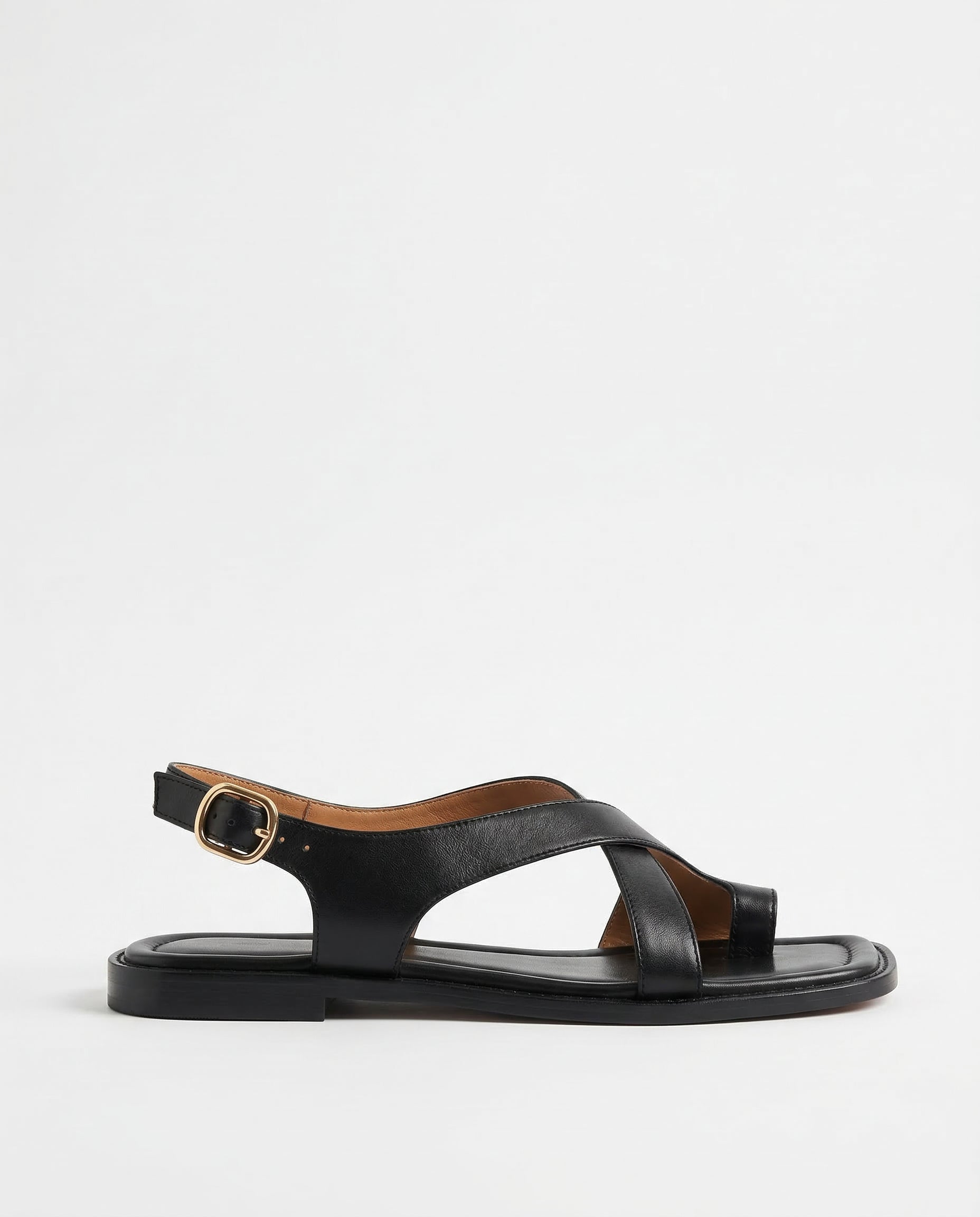 Italian Leather Cross Sandals with Adjustable Straps 1
