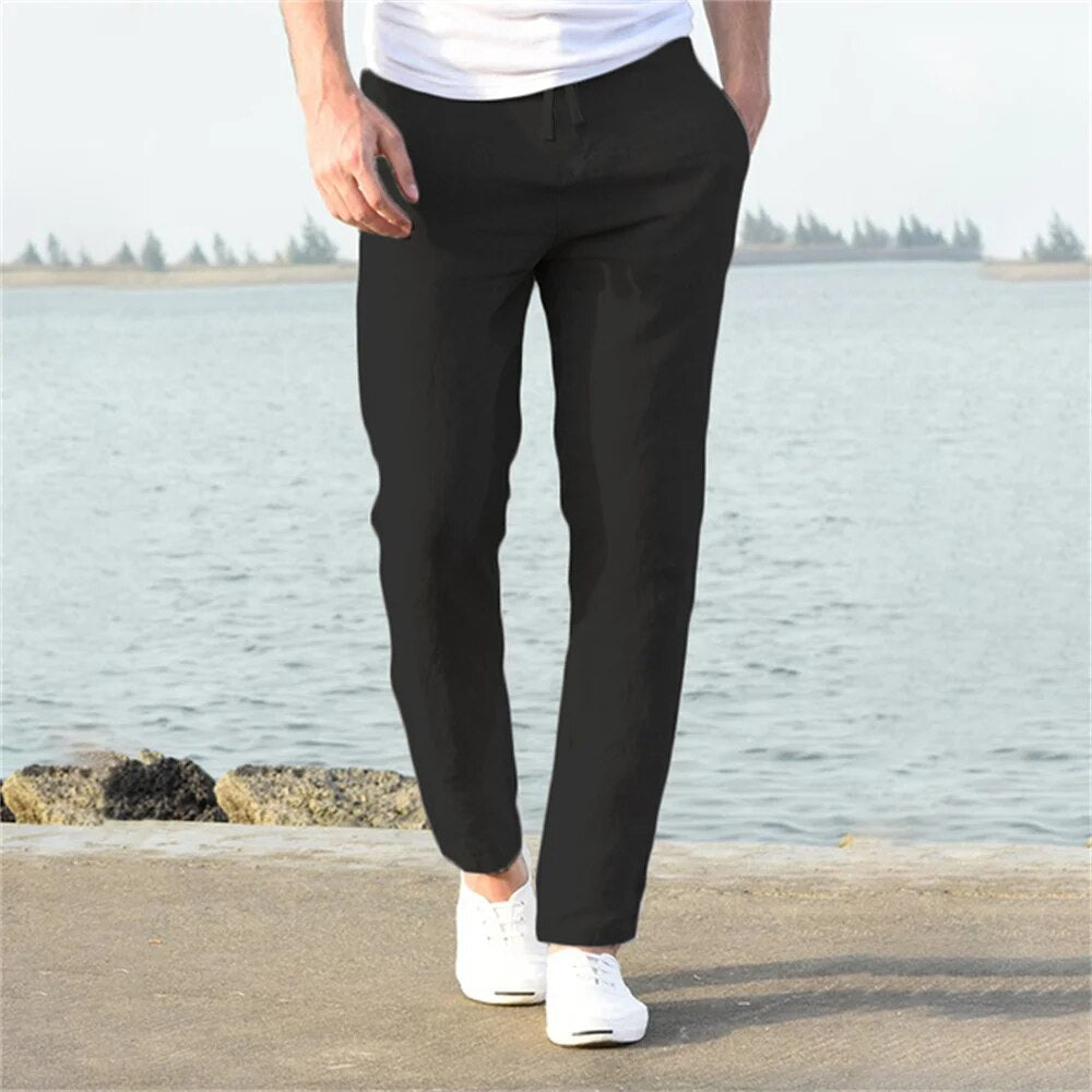 Lightweight Linen Pants Men Casual Comfortable Summer Style 2