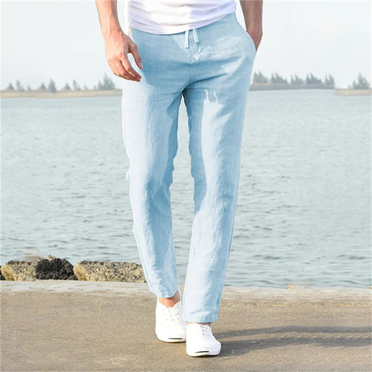 Lightweight Linen Pants Men Casual Comfortable Summer Style 3