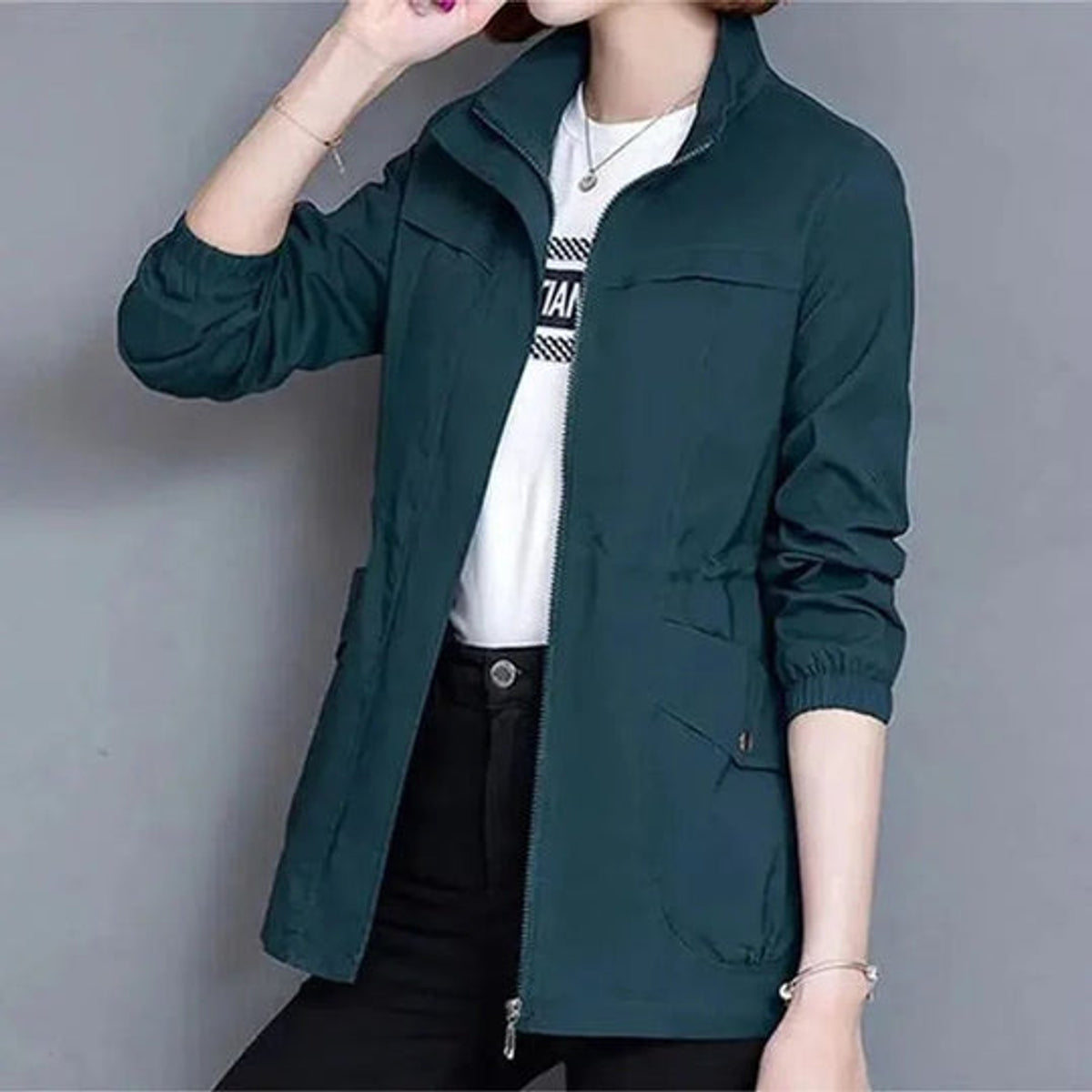 Lightweight Waterproof Trench Coat Women Elegant Versatile Outerwear 5