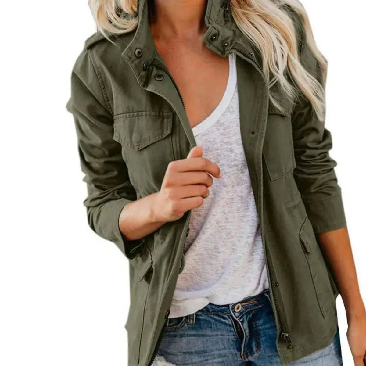 Lightweight Windproof Jacket Women Adjustable Fit Outdoor Wear Casual 0