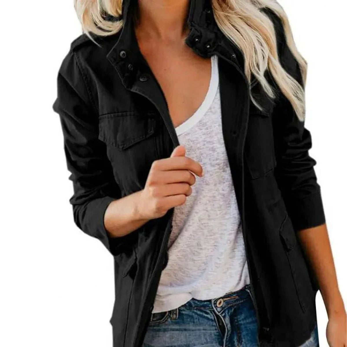 Lightweight Windproof Jacket Women Adjustable Fit Outdoor Wear Casual 4