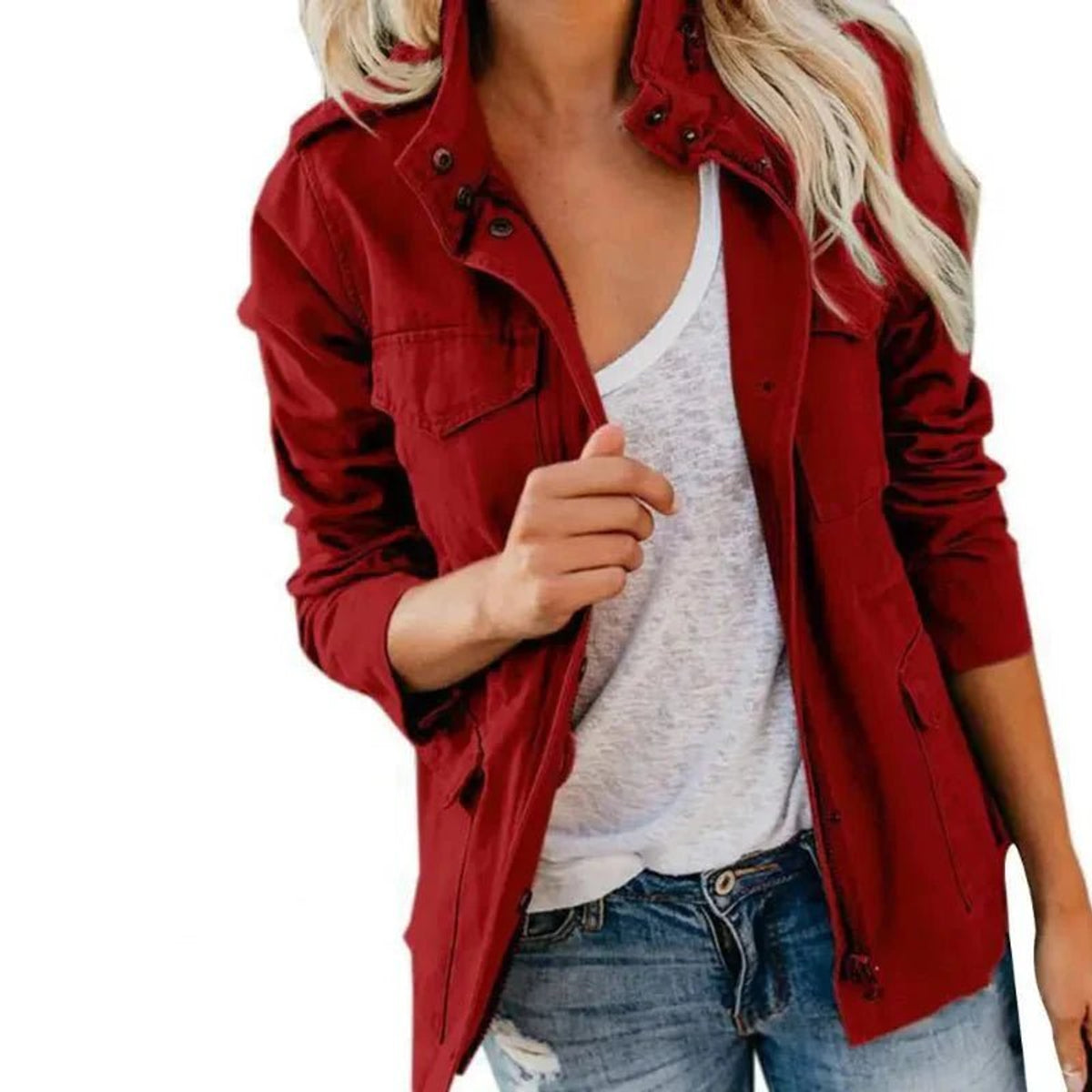 Lightweight Windproof Jacket Women Adjustable Fit Outdoor Wear Casual 7