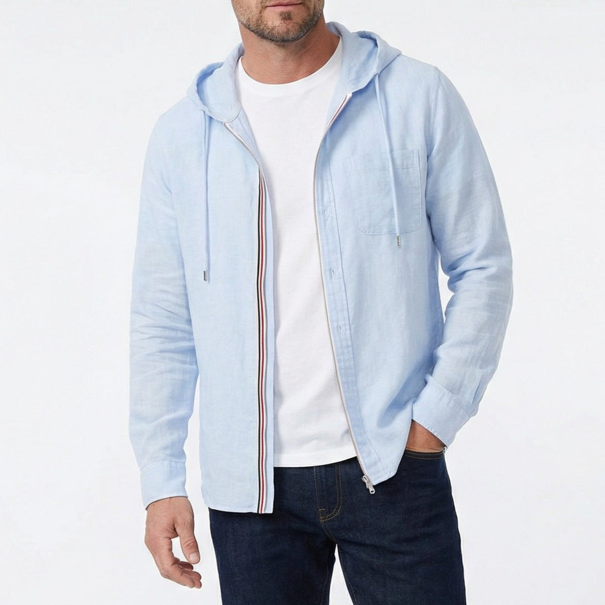 Linen Hoodie Lightweight Breathable Casual Layering Piece for Everyday Style 1