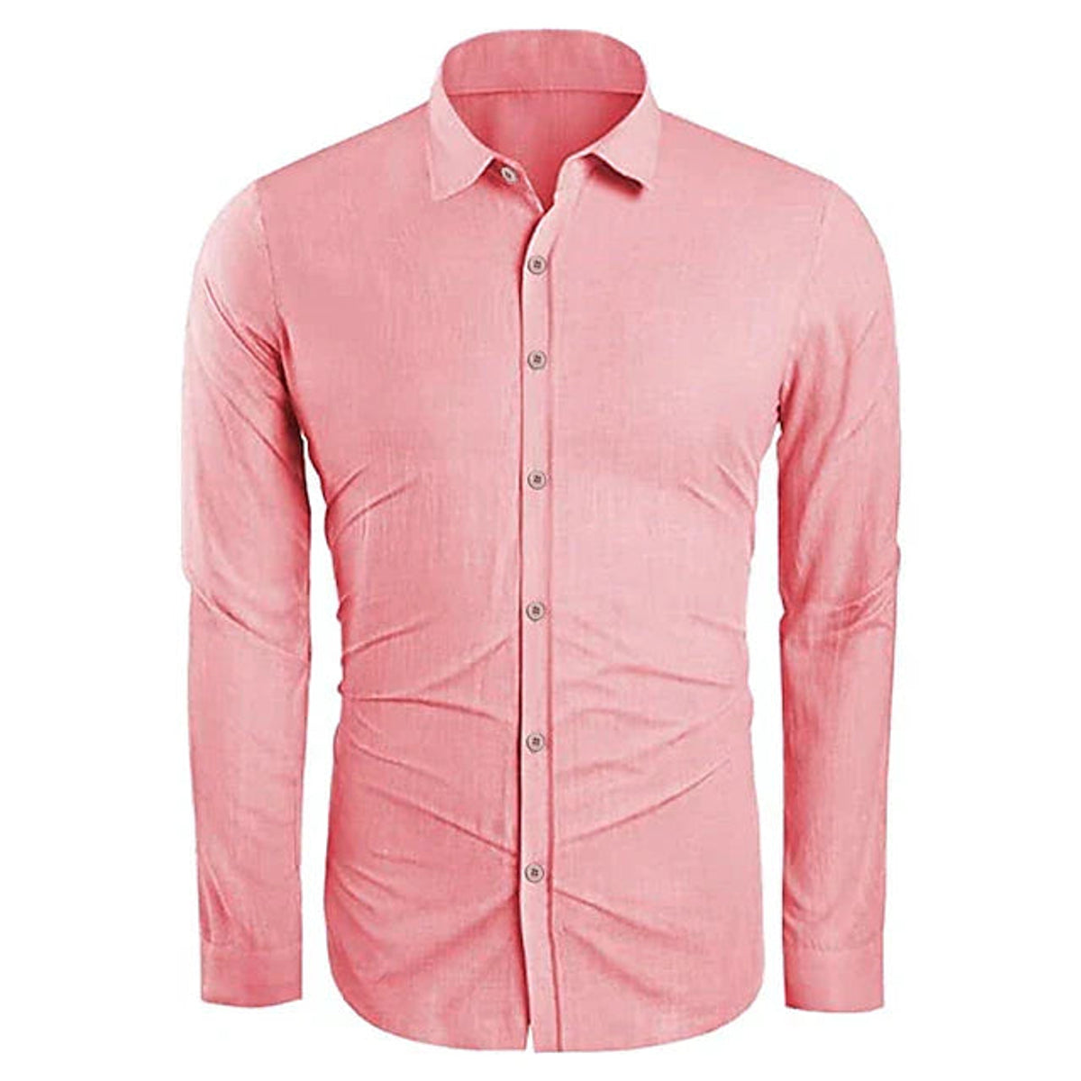 Linen Shirt Men Cotton-Linen Blend Casual Summer Style Breathable Fit 3