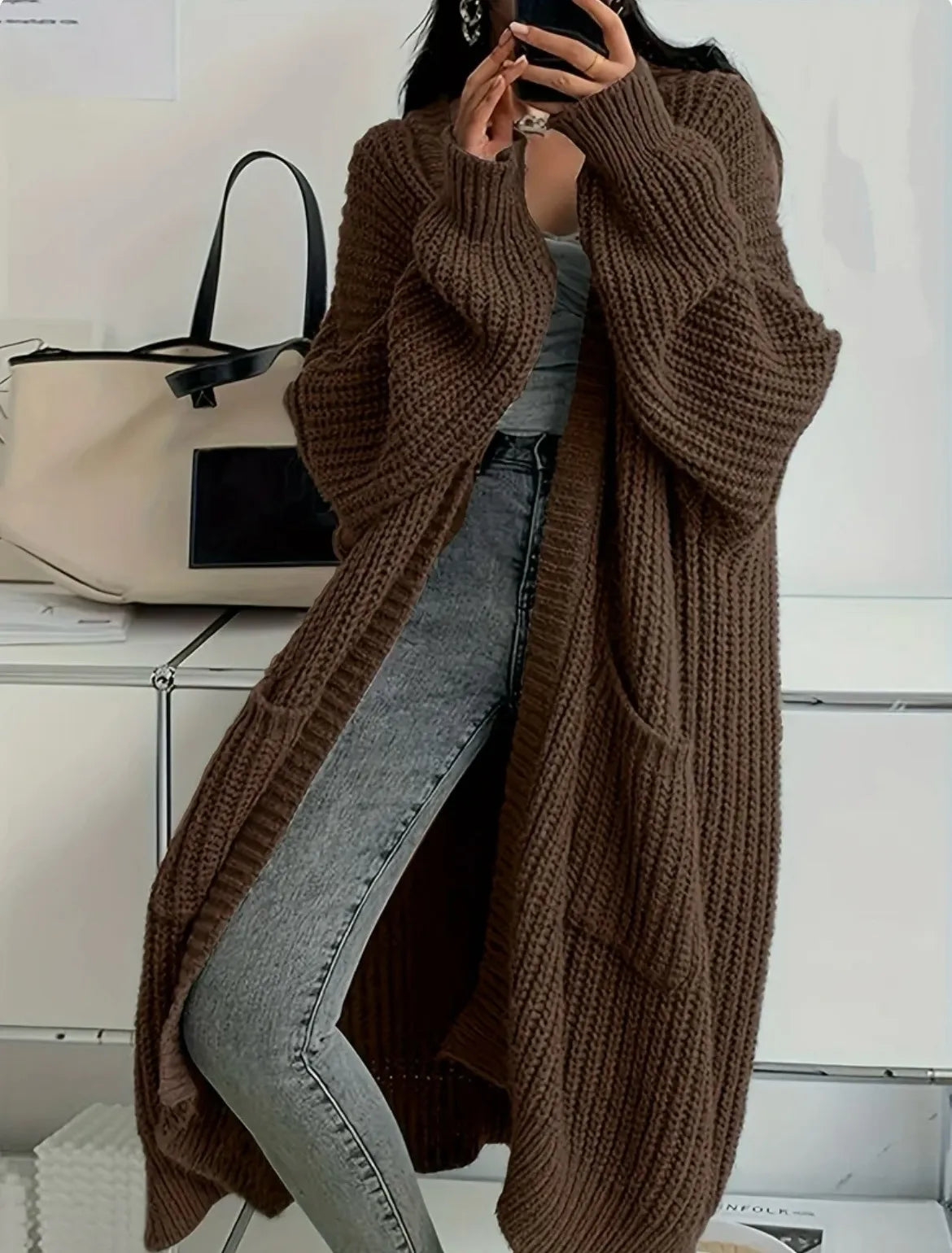 Long Cardigan Women Cozy Confidence Soft Knit Layer Stylish Casual