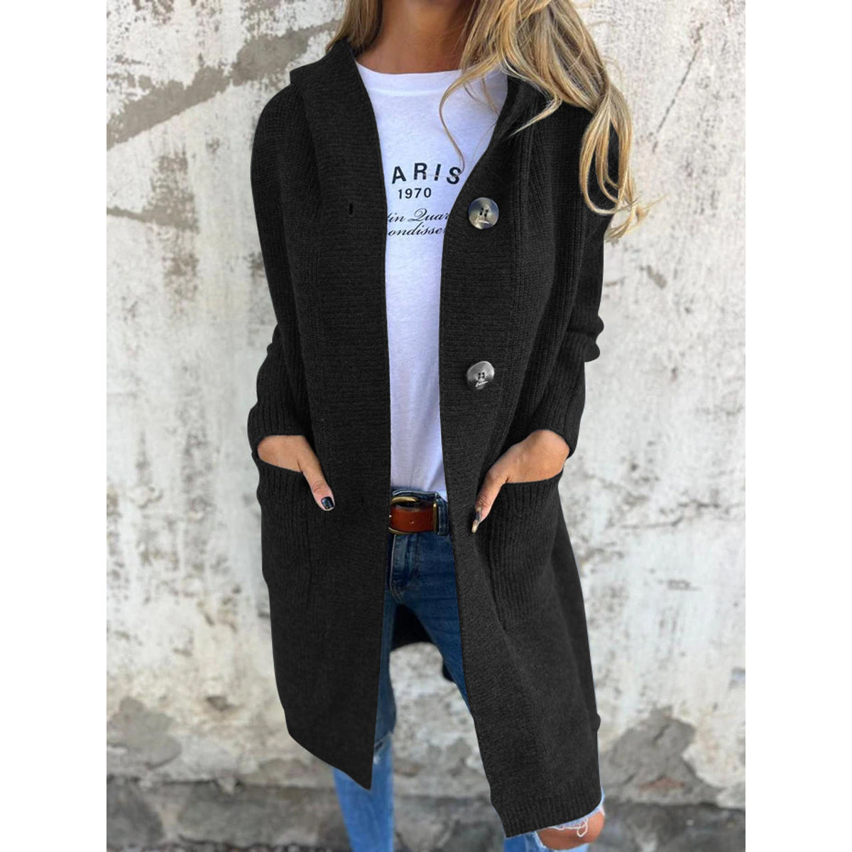 Long Cardigan Women Cozy Soft Material Relaxed Fit Everyday Essential 2