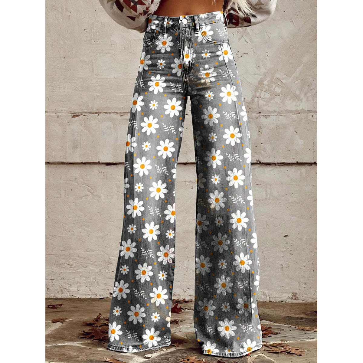 Long Denim Pants Women Casual Chic Wide Leg Summer Style 0