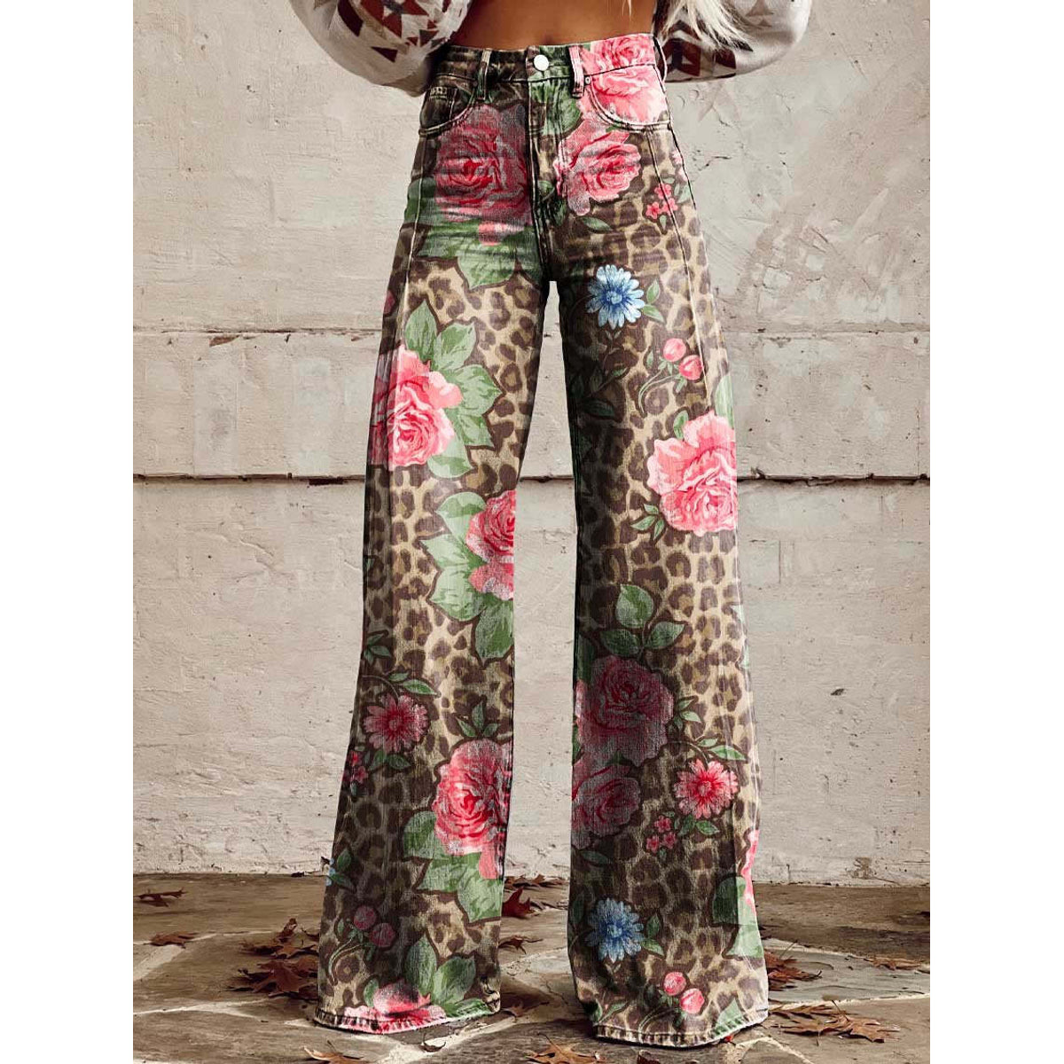 Long Denim Pants Women Casual Chic Wide Leg Summer Style 2