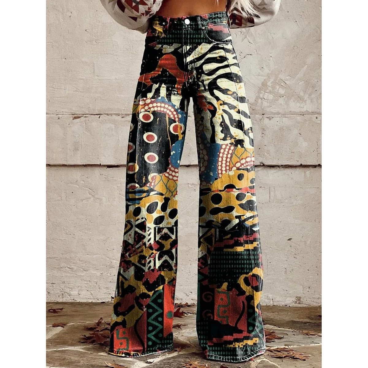 Long Denim Pants Women Casual Chic Wide Leg Summer Style 3