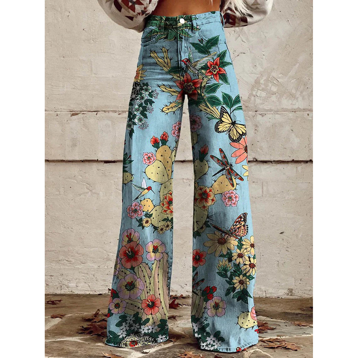 Long Denim Pants Women Casual Chic Wide Leg Summer Style 5