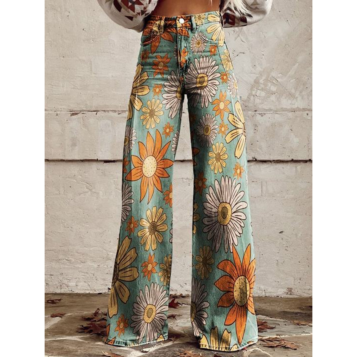 Long Denim Pants Women Casual Chic Wide Leg Summer Style 6