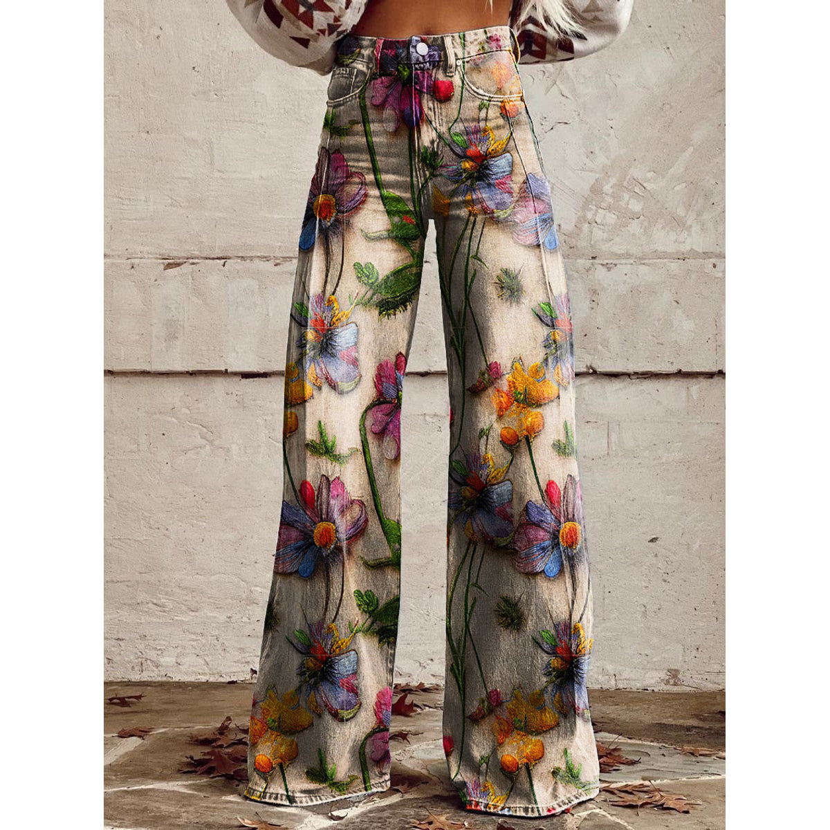 Long Denim Pants Women Casual Chic Wide Leg Summer Style 7