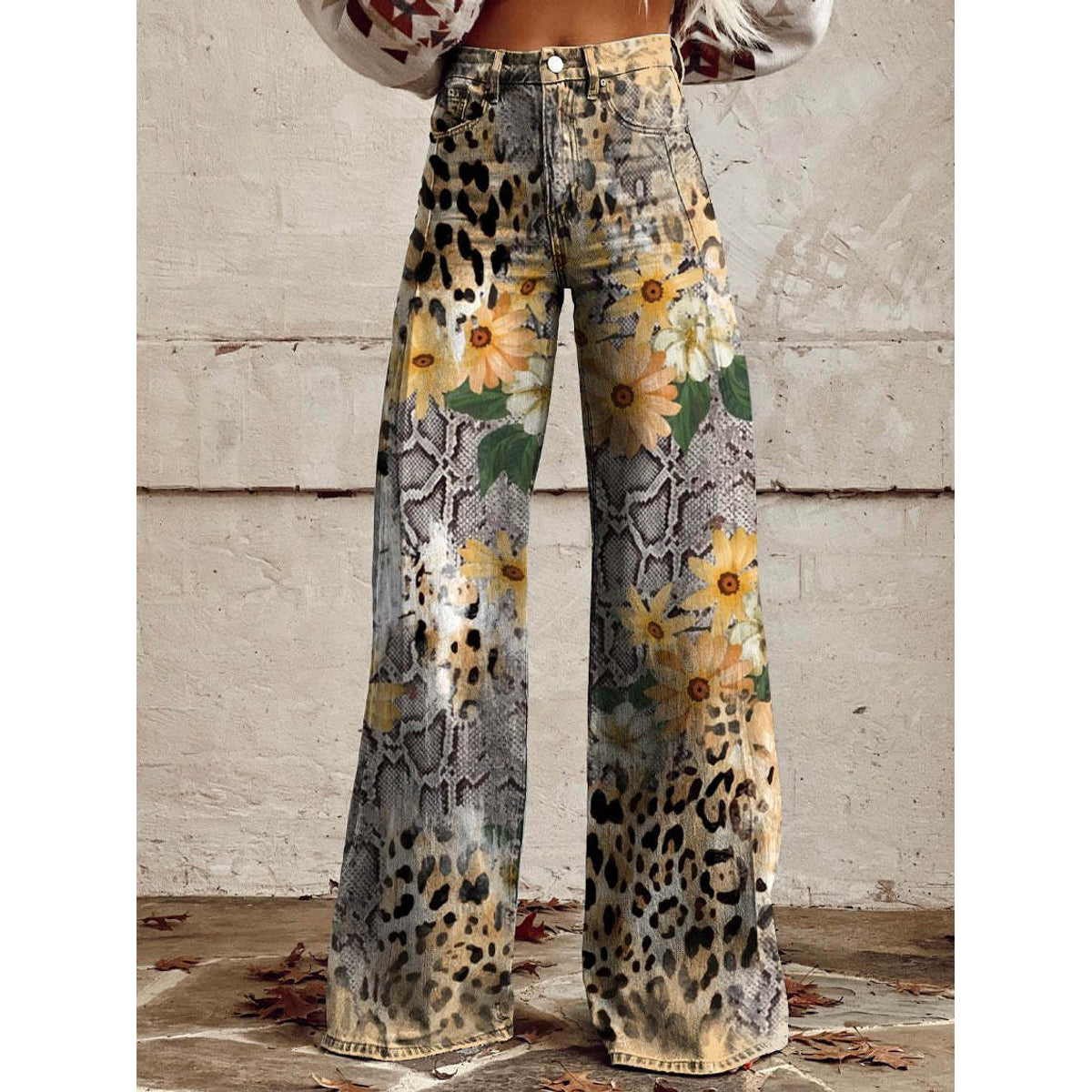 Long Denim Pants Women Casual Chic Wide Leg Summer Style 8