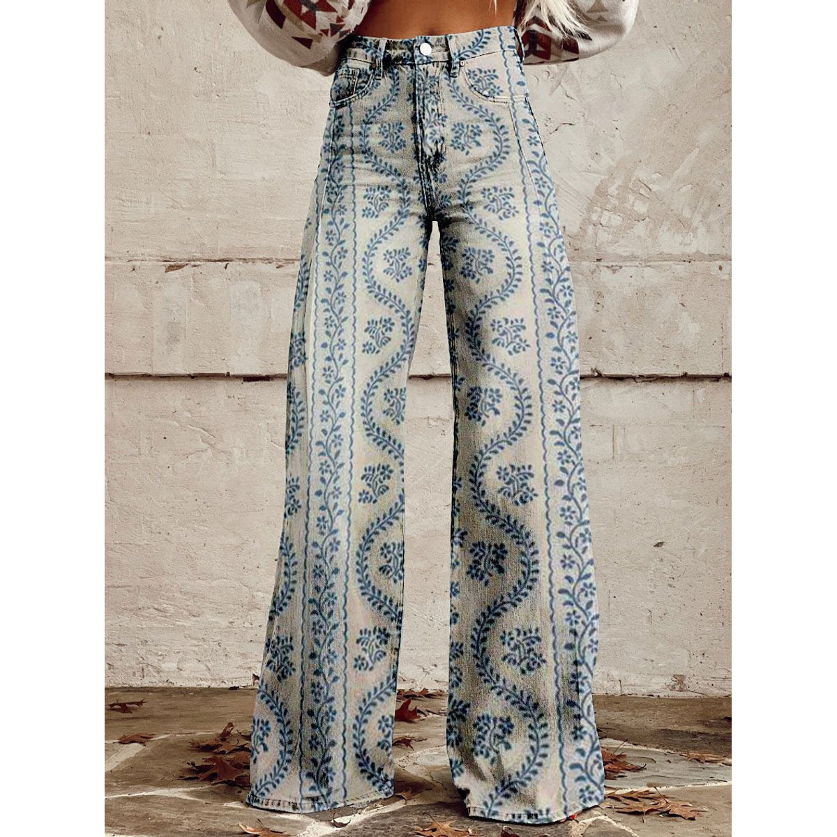 Long Denim Pants Women Casual Chic Wide Leg Summer Style 9