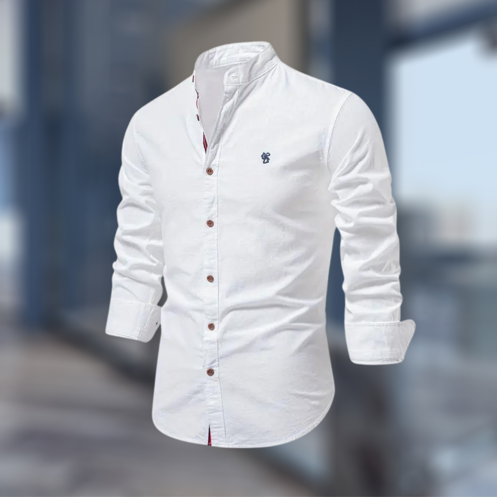 Long Sleeve Polo Shirt Men Stylish Casual Elegance Modern Fit 1
