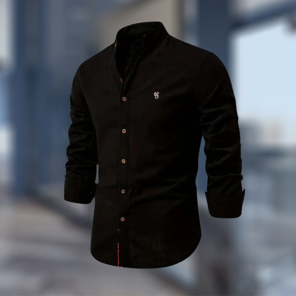 Long Sleeve Polo Shirt Men Stylish Casual Elegance Modern Fit 6