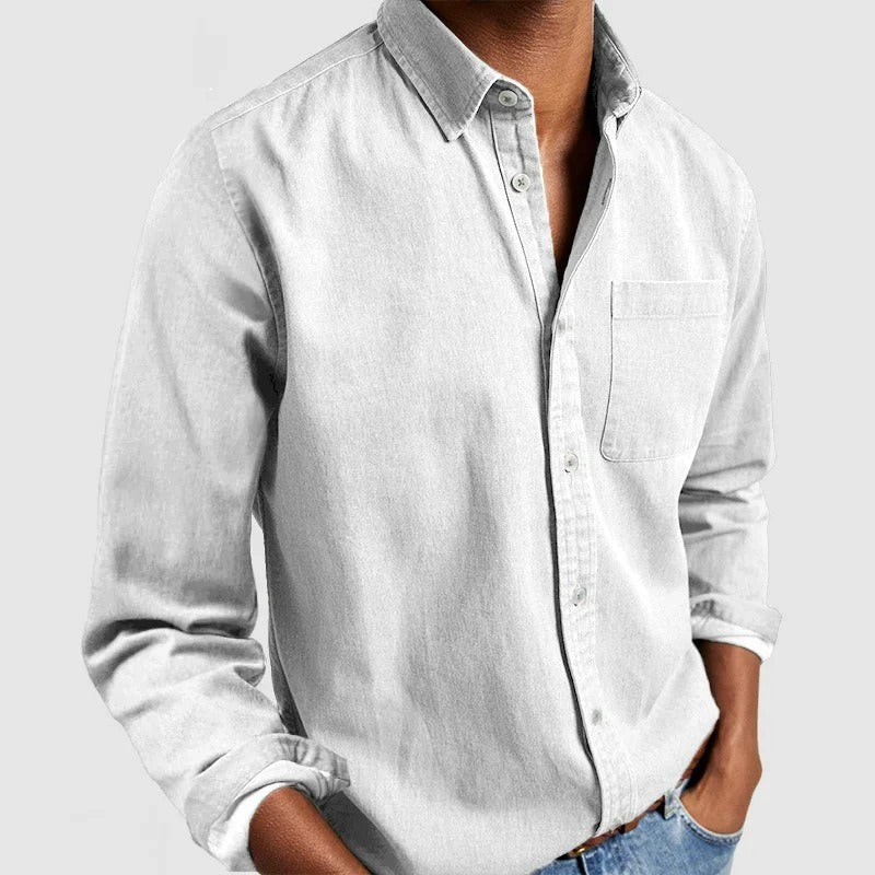 Long Sleeve Shirt Men Classic Versatile Design Timeless Look 12