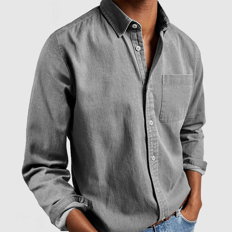 Long Sleeve Shirt Men Classic Versatile Design Timeless Look 7