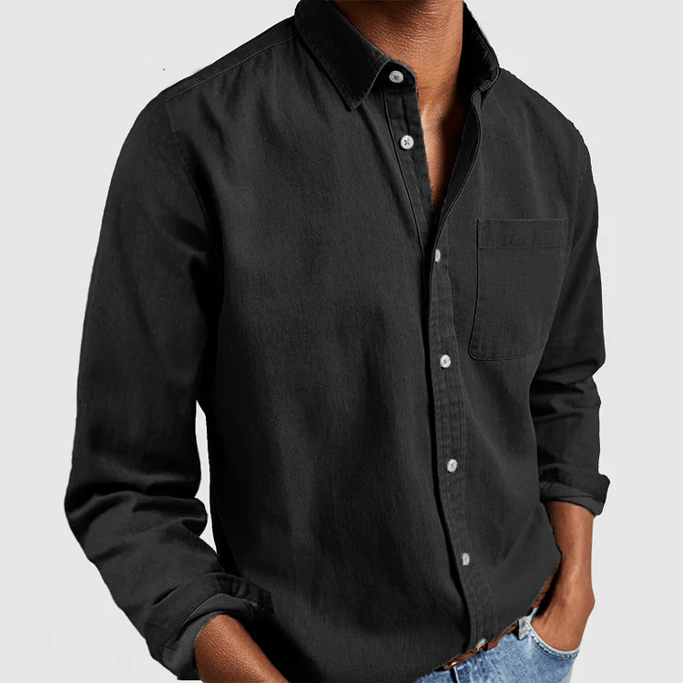 Long Sleeve Shirt Men Classic Versatile Design Timeless Look 9