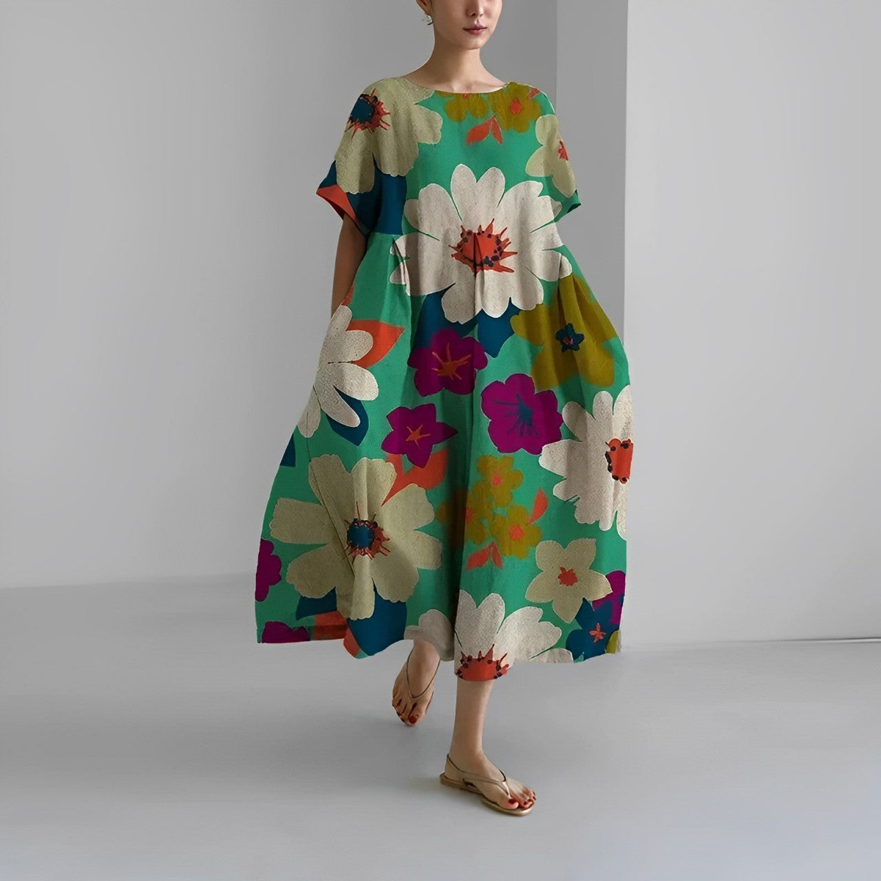 Loose Printed Women's Dress Casual Chic Summer Style 9