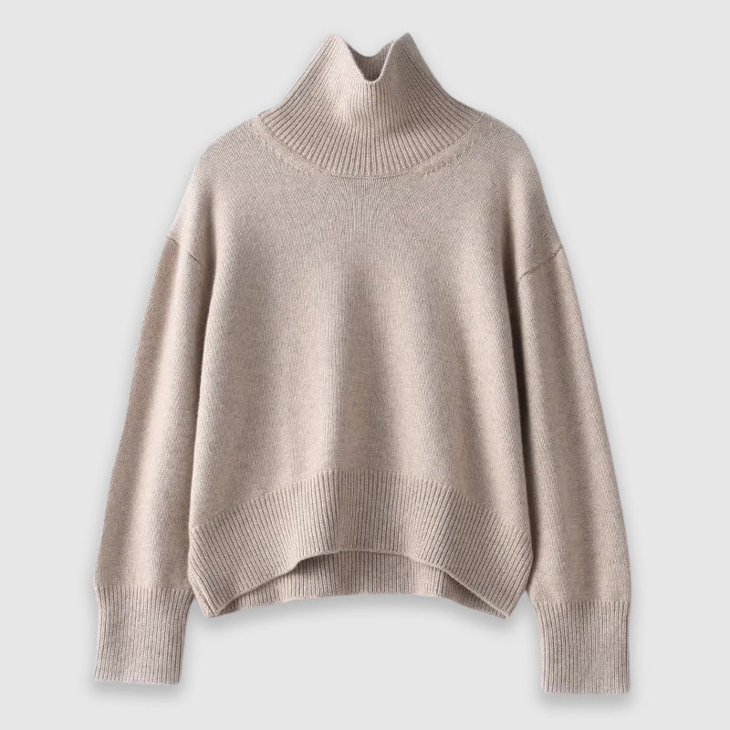 Luxe Cashmere Sweater Women Classic Turtleneck Cozy Fit Autumn Winter 0