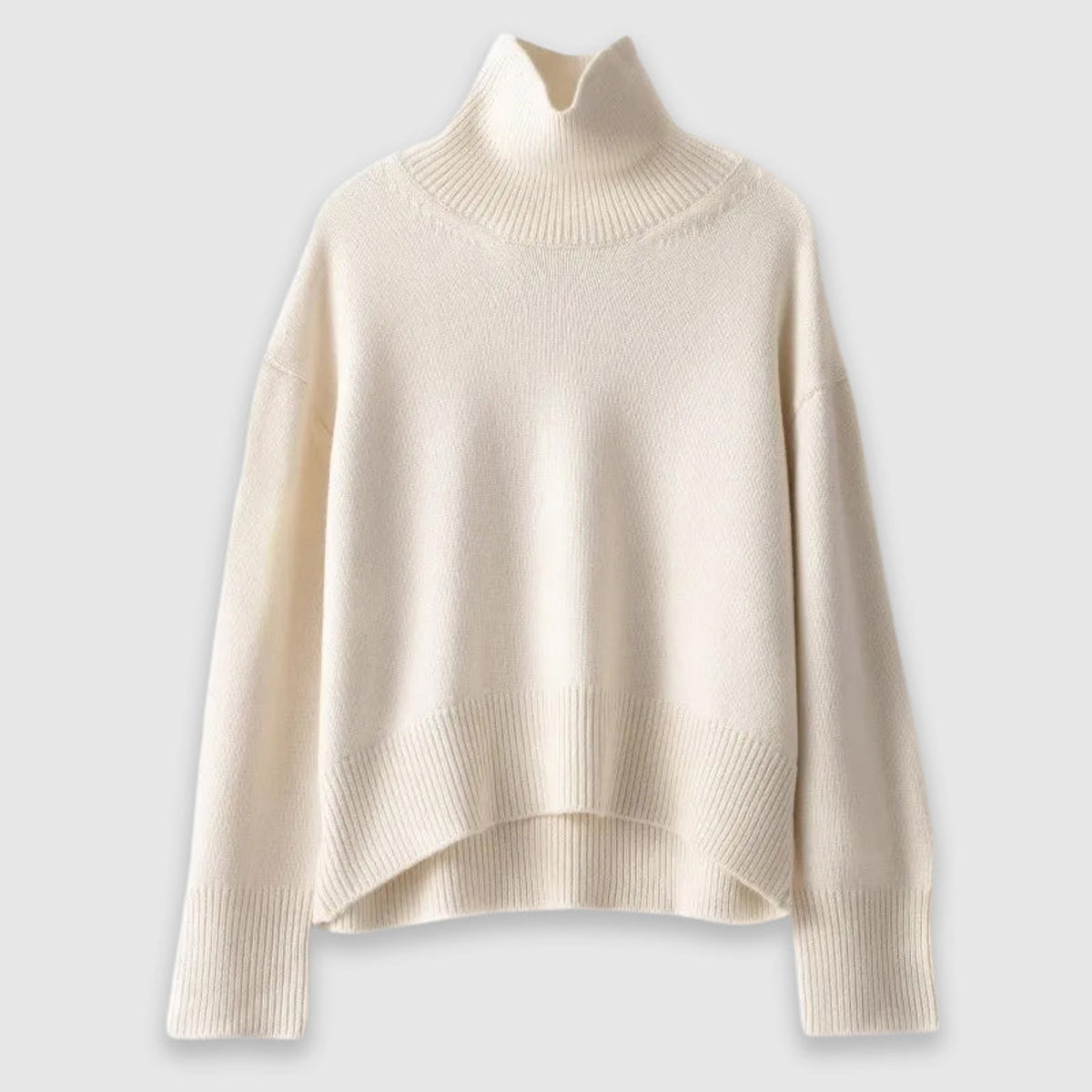 Luxe Cashmere Sweater Women Classic Turtleneck Cozy Fit Autumn Winter 2