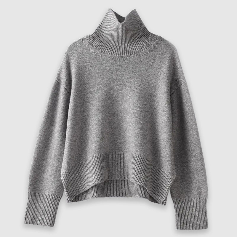 Luxe Cashmere Sweater Women Classic Turtleneck Cozy Fit Autumn Winter 4