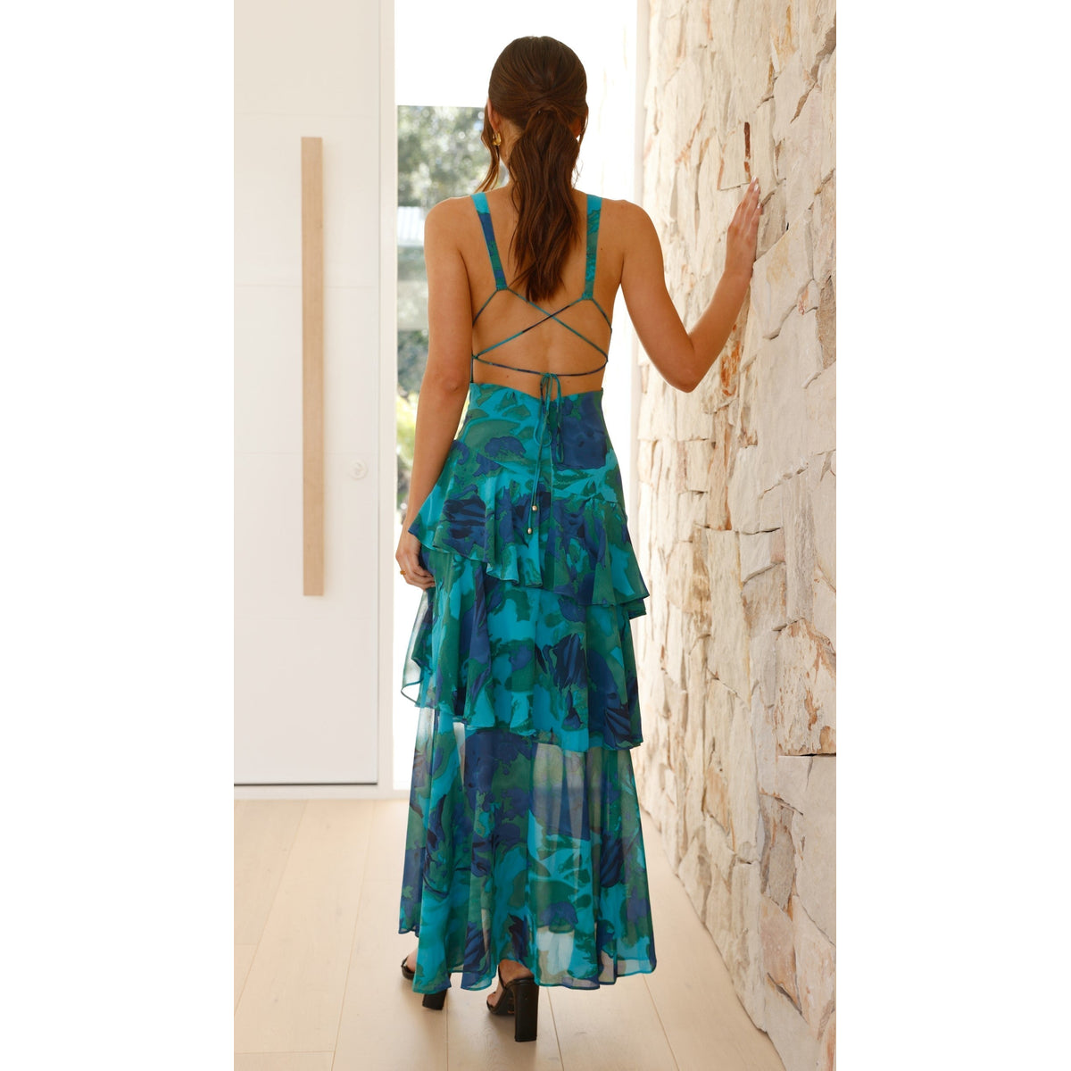 Maxi Dress Turquoise Sapphire Elegant Summer Style Long Dresses for Women 3