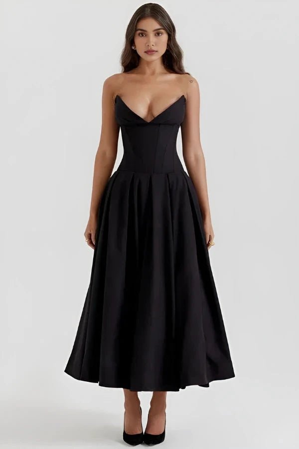 Maxi Dress for Women Elegant Architectural Bodice Perfect for Parties 1