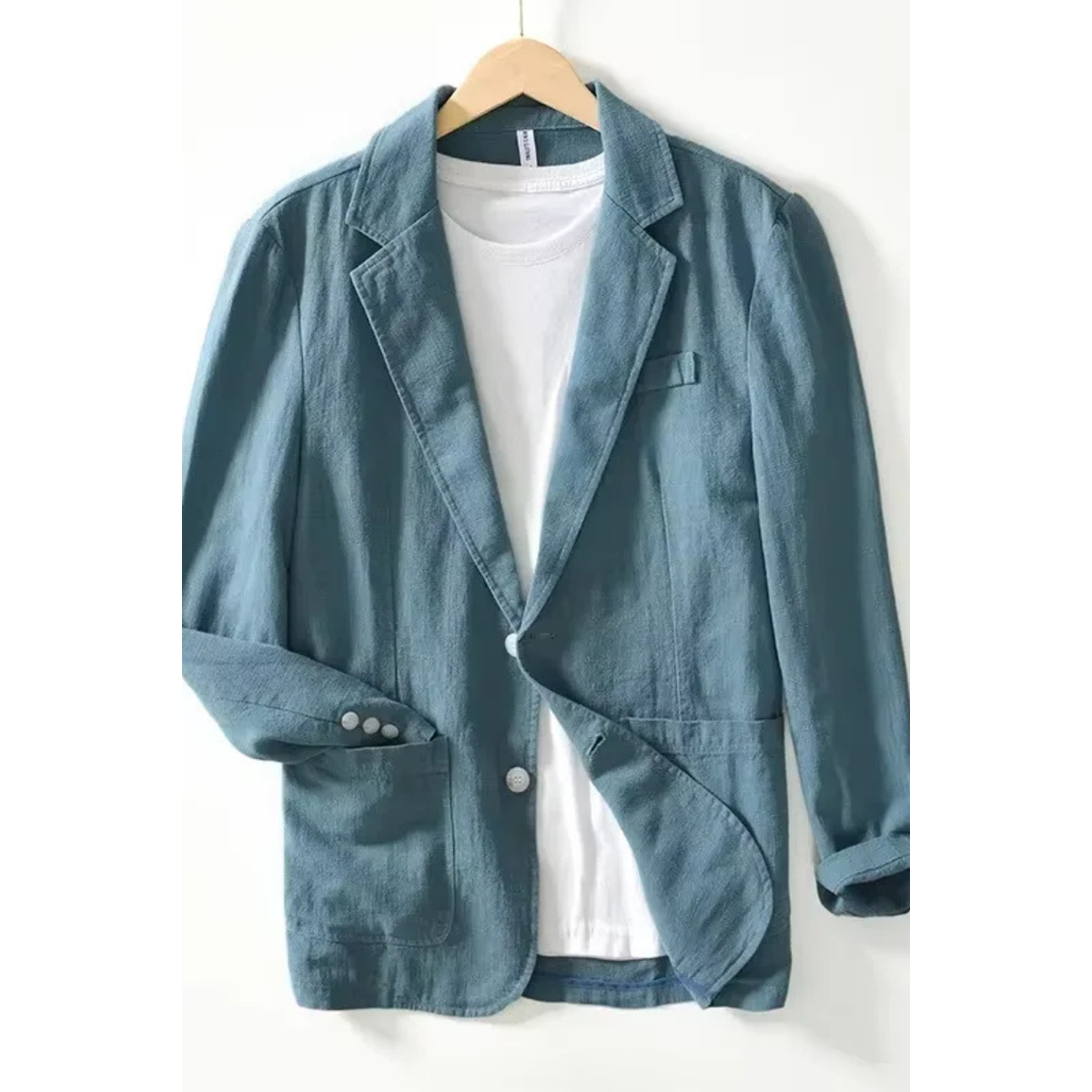 Men Casual Linen Summer Blazer Medium Grey Relaxed Fit 5
