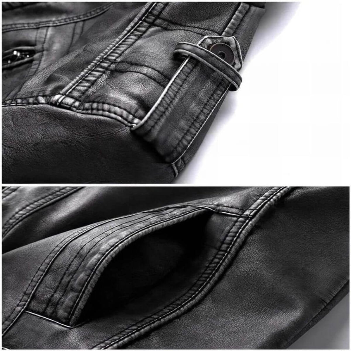 Men's Black Leather Jacket Classic Real Leather Bomber Style