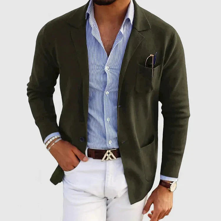 Men's Blazer Jacket Casual Button Pockets Notched Collar Stylish Elegant 5