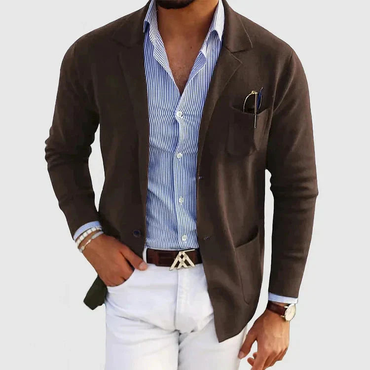 Men's Blazer Jacket Casual Button Pockets Notched Collar Stylish Elegant 6